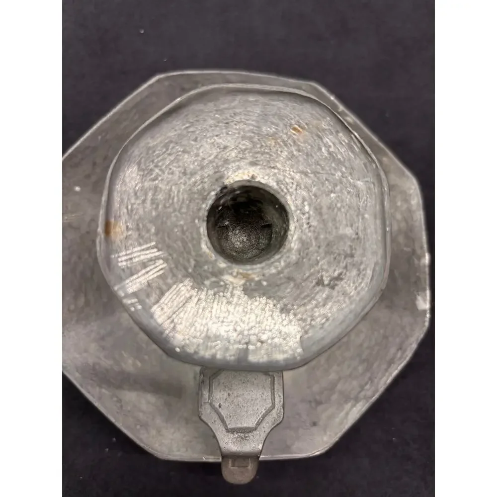 Tane Mexico Pewter Chamberstick Candle Holder Hand Hammered Vintage Estano 96